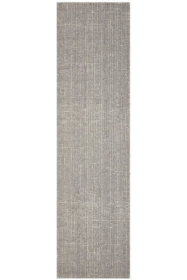 Parker Grey Jute and Wool Modern Pebble Pattern Rectangle Hallway Runner Rug